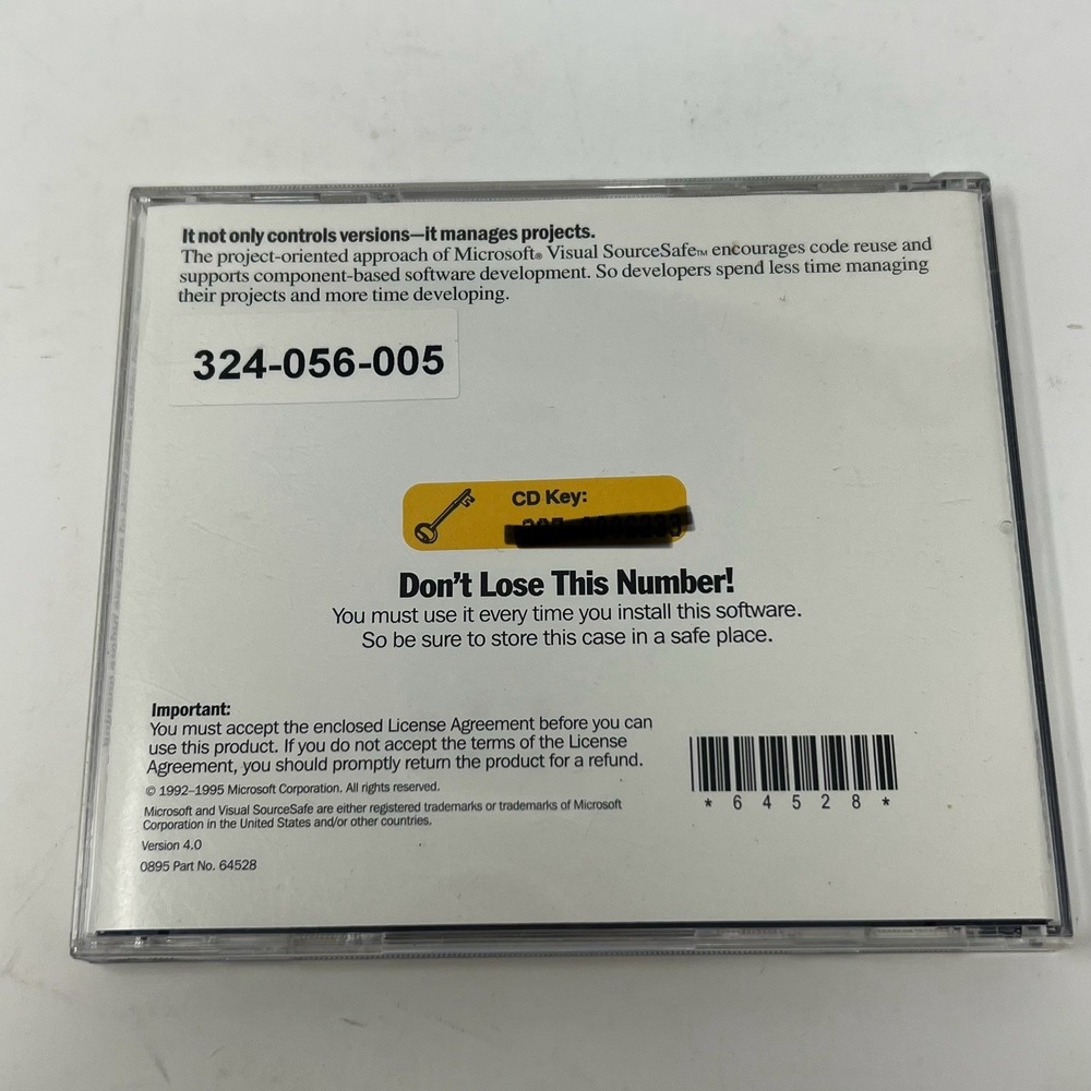 Microsoft Visual SourceSafe 6.0 For Windows w/ CD Key - Picture 3 of 3
